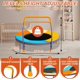 thumbnail image 2 of Trampolín plegable de 3 pies para niños, mini trampolín pequeño de 36" con barra de agarre para interiores y exteriores, altura ajustable y carga máxima de 150 libras, colchoneta para saltar para, 2 of 8
