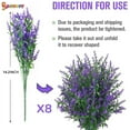 thumbnail image 4 of Spencer 8 Bundles Artificial Flowers Lavender Bunch Fake Plants Faux UV Resistant Flower Plastic Shrubs Vine Hanging Outdoor Decorations "Purple", 4 of 8