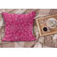 thumbnail image 2 of Hot Pink Fluffy Throw Pillow Cushion Cover, Floral Arrangement Pattern on Hot Pink Background Spring Flourish Bloom, Decorative Square Pillow Case, 28" x 28", Hot Pink White Purple, by Ambesonne, 2 of 5