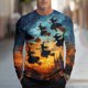 thumbnail image 1 of Blusas y camisas de manga larga con cuello redondo, moda casual para hombre, estampado deportivo, blusas de manga larga con cuello redondo, camisas para hombre, blusa de poliéster, 1 of 5