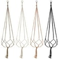 thumbnail image 4 of Tyeign Macrame Plant Hanger Indoor Outdoor, Jute Rope Hanging Planter Basket Holder with Stainless Key Ring for Porch Balcony Ceiling Shelf, Boho Home Garden Decor Gift, 1X Hanging Basket Net Bag, 4 of 9