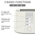 thumbnail image 4 of Toaster 2 Slice, Extra Wide Slot,with Cancel, Defrost, Reheat Function, 6 Shade Settings, for Waffle or Bagel, Removable Crumb Tray, 750W,Cream White, 4 of 7