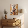 thumbnail image 4 of ZHONGYUTONG African American Wall Art Black Women Canvas Tribal Pictures Wall Decor Abstract Africa Girl Painting for Home Decor Framed (12.00" x 18.00"), 4 of 5