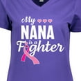 thumbnail image 4 of Inktastic Breast Cancer Awareness My Nana is a Fighter Women's V-Neck T-Shirt, 4 of 5