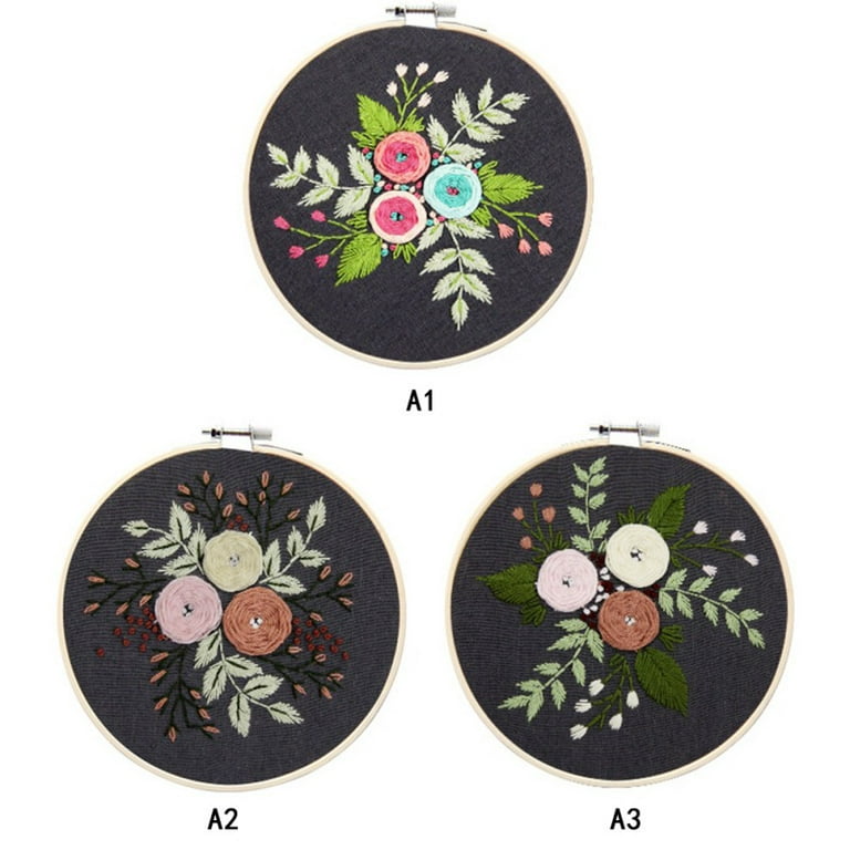 Keimprove Embroidery Kits with Plants Patterns Beginner Cross Stitch Kits  Hand-embroidered DIY Material Package European-style Embroidery Flower Set  for Adults 