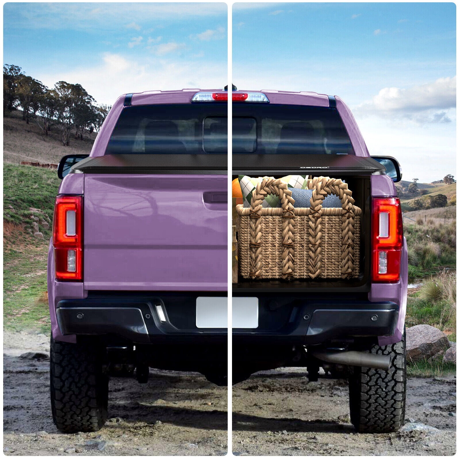 RVNI 6 Feet Bed Soft Tri-fold Truck Bed Tonneau Cover for 2019 2020 2021 2022 Ford Ranger