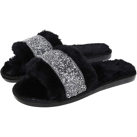 

CoCopeaunt Women s slippers Plush slippers Winter slippers Open-toed slippers Warm slippers Diamond slippers Home slippers