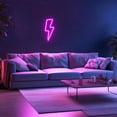 thumbnail image 3 of Letrero de neón con forma de rayo, letreros de neón para decoración de pared, luces de neón Led rosas con USB o batería para dormitorio, 3 of 5