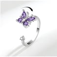 thumbnail image 7 of Rotatable Zircon Butterfly Ring For Women Adjustable Copper Band With White Gold Finish Size Adjustable Gleams, 7 of 7