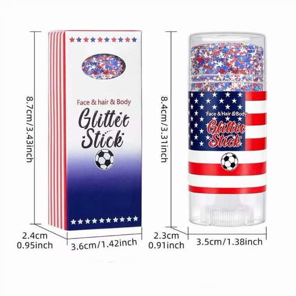 4th of July Decorations,Patriotic Glitter Stick Sparkle Red White and Blue for Sports Game Accessory 250 Anniversary Party