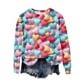 thumbnail image 2 of VALMASS Valentine's Day Plus Size Heart Print Sweatshirts Casual Long Sleeve Tops Loose Cozy Oversized Crewneck Sweatshirts (L, Multicolor), 2 of 5
