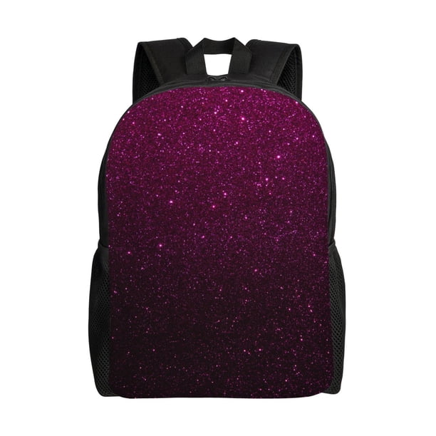 Fotbe Dark Purple Glitter Mochila de Viaje para Laptop, Mochila Ejecutiva Delgada y Resistente 15.6"