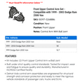 thumbnail image 2 of Front Upper Control Arm Set - Compatible with 1999 - 2003 Dodge Ram 2500 Van 2000 2001 2002, 2 of 2