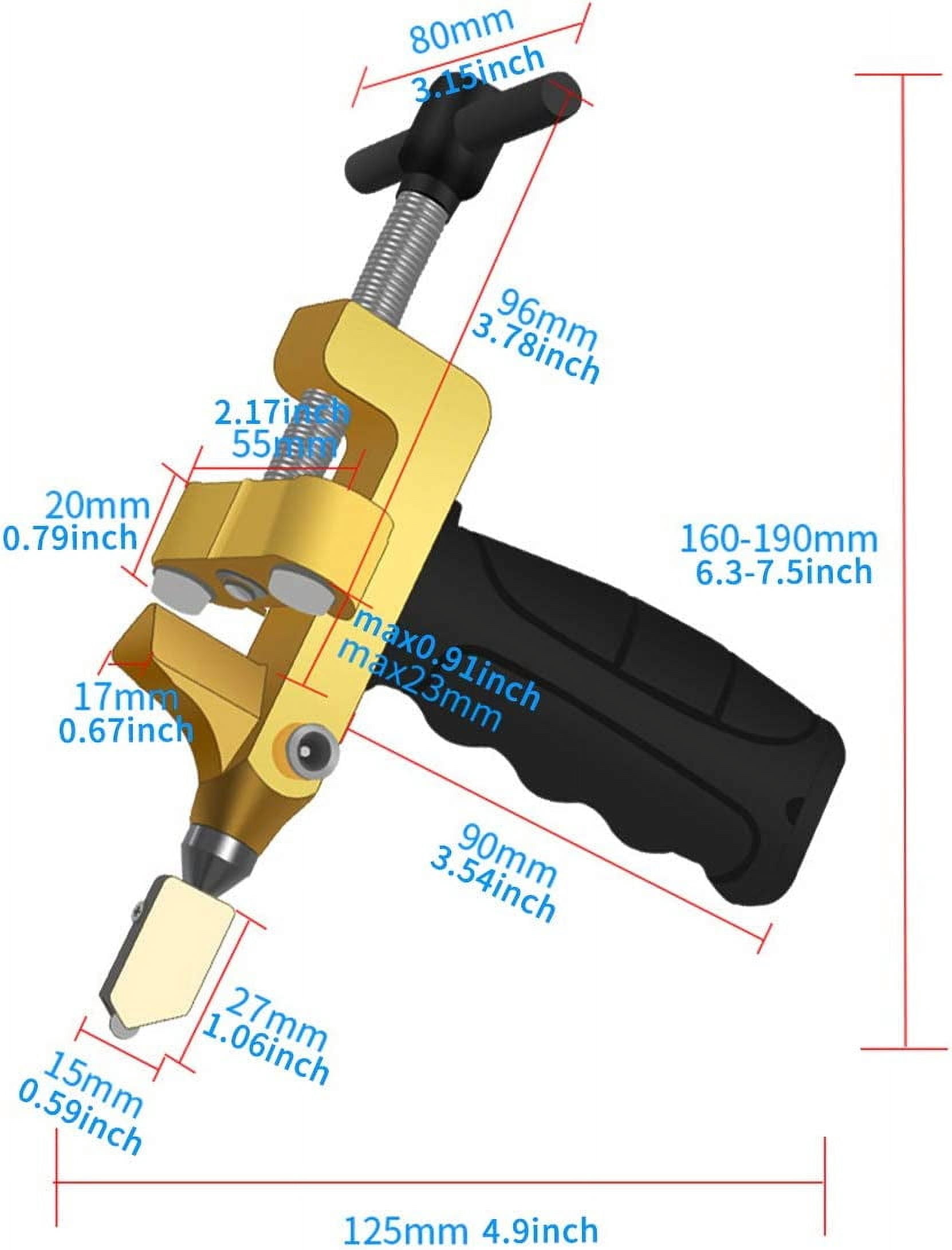 2 in 1 Glass Cutting Tool Kit Breaking Pliers and Glass Cutter Tungsten Hand Portable Glass knife for Ceramic, Mirror, Manual Tile Cutter Glass Breaker with 2 Bonus Tungsten blades and Screwdriver