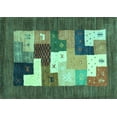 thumbnail image 1 of Ahgly Company Indoor Rectangle Abstract Turquoise Blue Contemporary Area Rugs, 5' x 8', 1 of 4