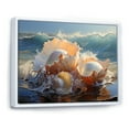 thumbnail image 2 of Designart "Beachcomber s Delight White Seashells" Animals Floater Framed Canvas Print, 2 of 7