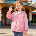 thumbnail image 5 of Lightweight Hooded Jackets For Boys Girls Full Zip Cute Print Cadigan Fall Winter Windproof Casual Outwear With Pockets (2T, Pink), 5 of 9