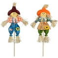 thumbnail image 2 of Northlight Boy and Girl Fall Harvest Scarecrow Crafting Picks - 18" - Set of 2, 2 of 5