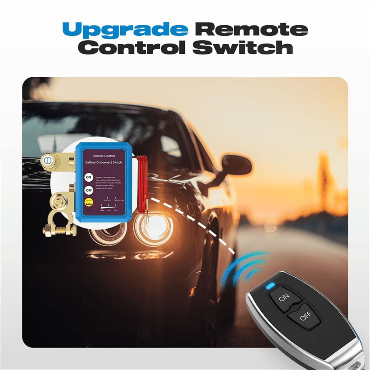 12V 240A Remote Battery Disconnect Switch Anti Marine RV ATV Boat Theft Automatic Cut Shut Switch for Auto Truck