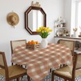 thumbnail image 3 of Khaki Checkered Table Cloth Waterproof Tablecloths, Farmhouse Plaid Buffalo Elegant Tablecloth Dining Table Cover for Kitchen Party Tabletop Outdoor, Square Tablecloth 60x60 Inch, 3 of 9