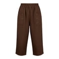 thumbnail image 5 of BUIGTTKLOP Womens Wide Leg Capri Pants Elastic Waist Casual Loose Lounge Trousers 2026 Summer Flowy Beach Vacation Capris, 5 of 6