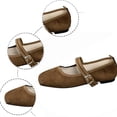 thumbnail image 3 of Rokment Women's Ballet Flat Dress Shoes Fall Stylish Casual Comfortable Ankle Strap Low Heels Walking Loafers for Casual Dressy Brown Size 7.5, 3 of 6