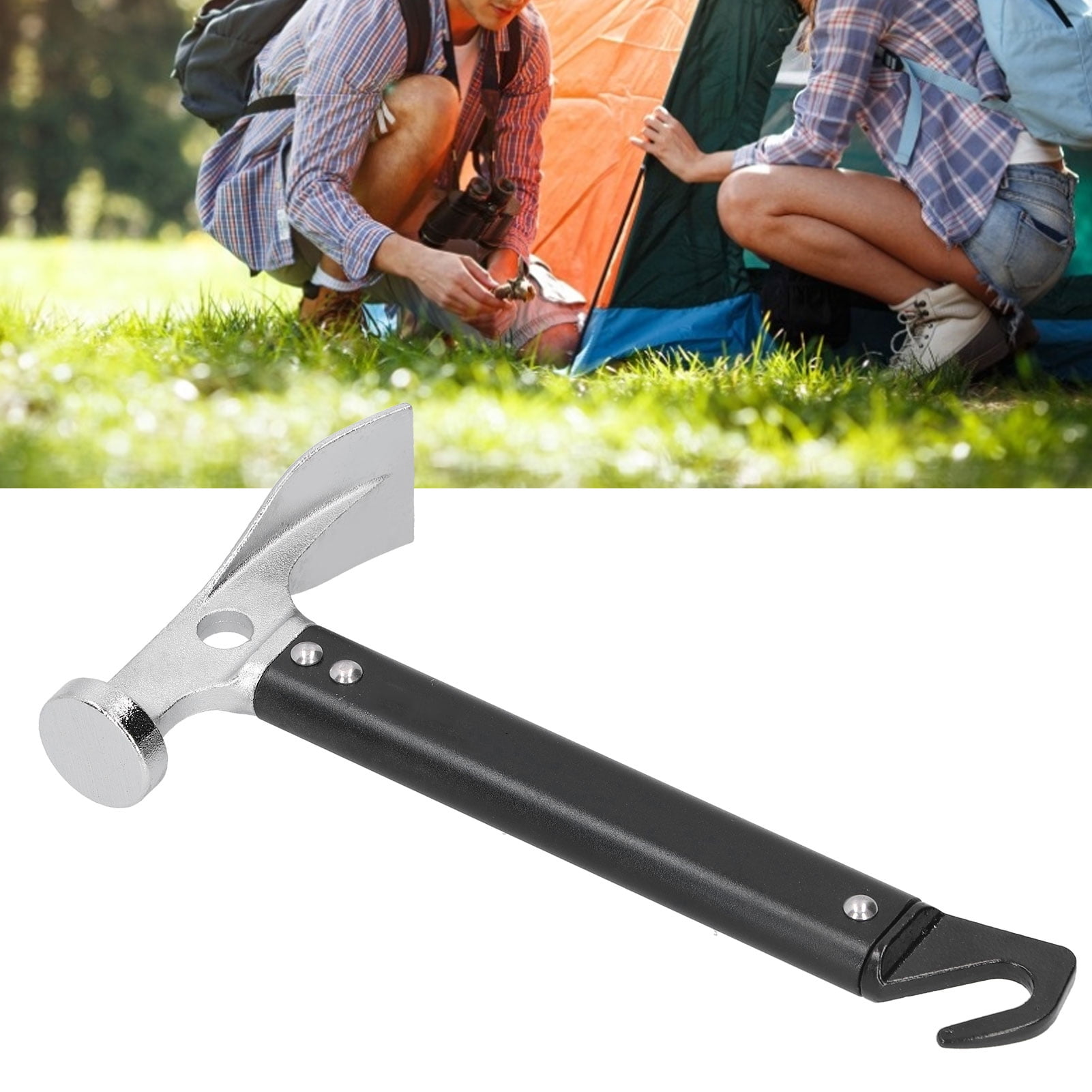 M Buder Professional Camping Mallet Tent Stake Peg Puller Hammer Remover, Aluminum Alloy Mini Portable Outdoor Tool for Backpacking and Hiking (8.7 inches / 22 cm)