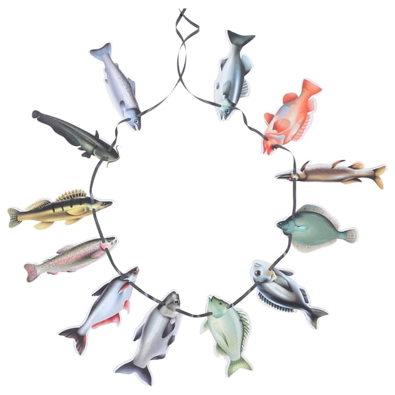 LOLIPPYY Banner Decorations Fishing Themed Garland for Funny Fishing Flag Happy Birthday Rustic Party Banner Birthday Party Decorations