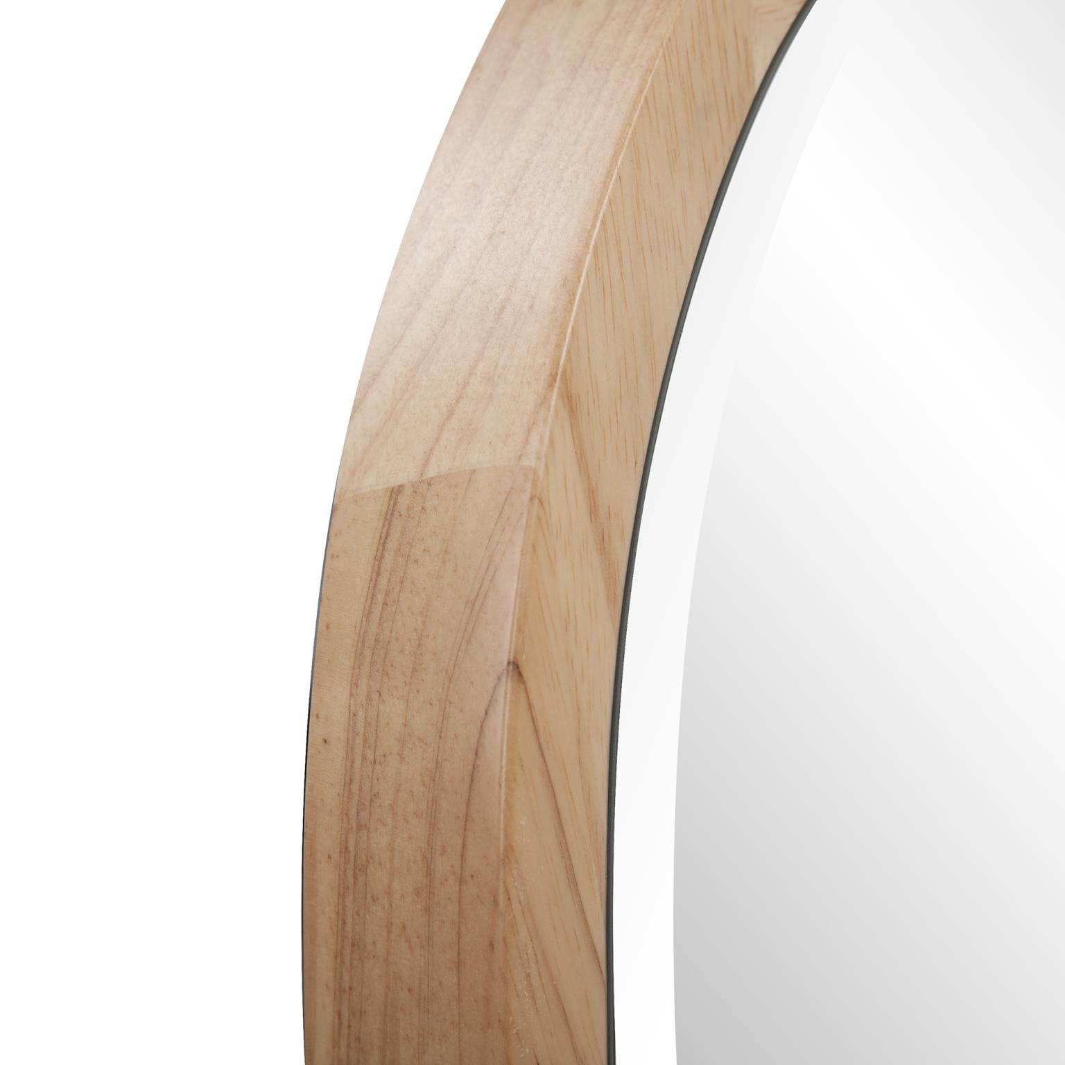 Tyler Dillon Oval Beveled Wall Mirror with Polished Wood Frame - 26"H x 15.75"W