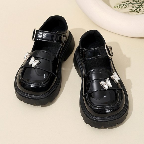 Mevxay Toddler Girls Dress Shoes Loafers School Uniform Mary Jane Flats Thick Non-Slip Sole Casual Shoe (Toddler/Little Kids) Black 35