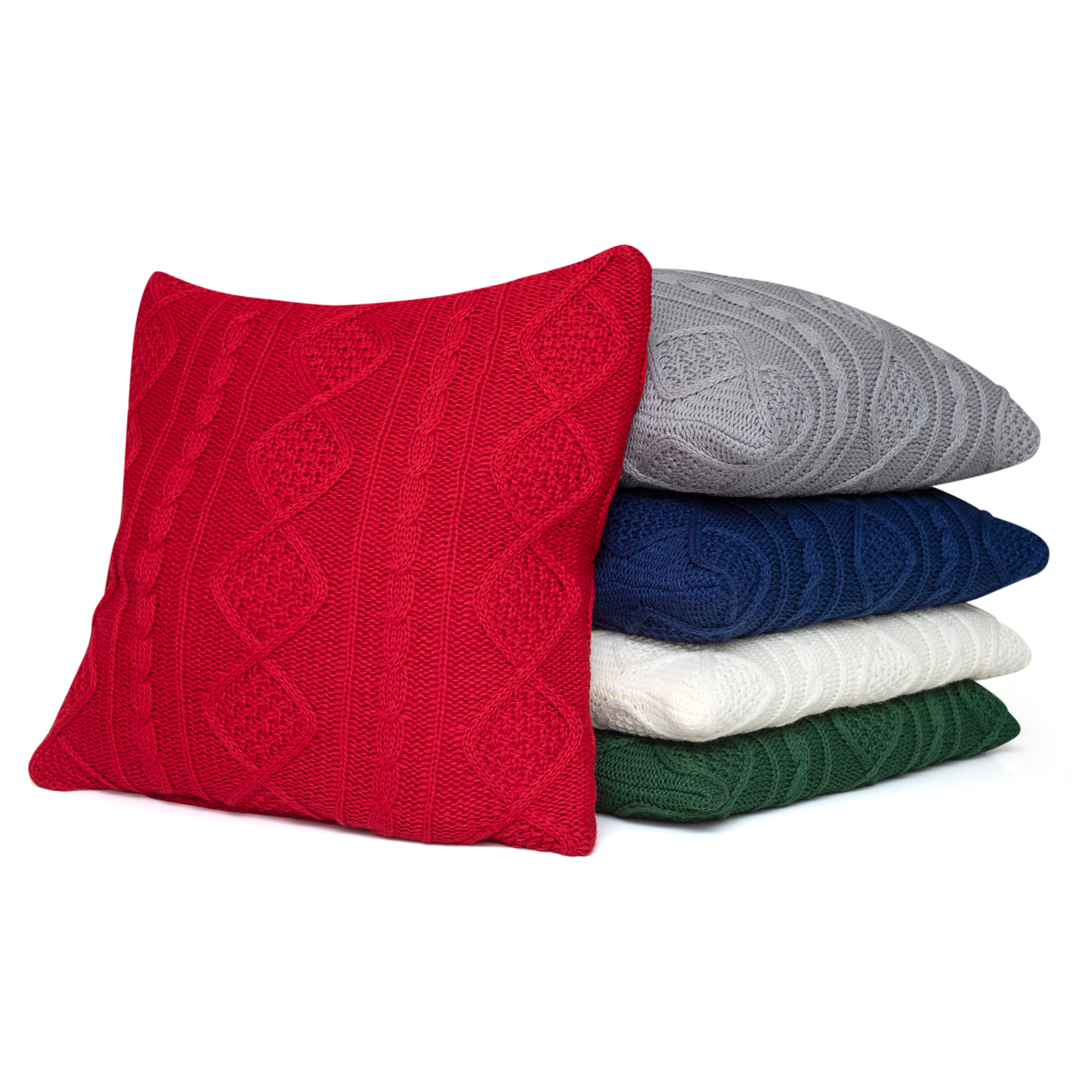 Better Homes & Gardens Feather Filled Wide Cable Knit Sweater Decorative Throw Pillow, 20" x 20", Forest Green