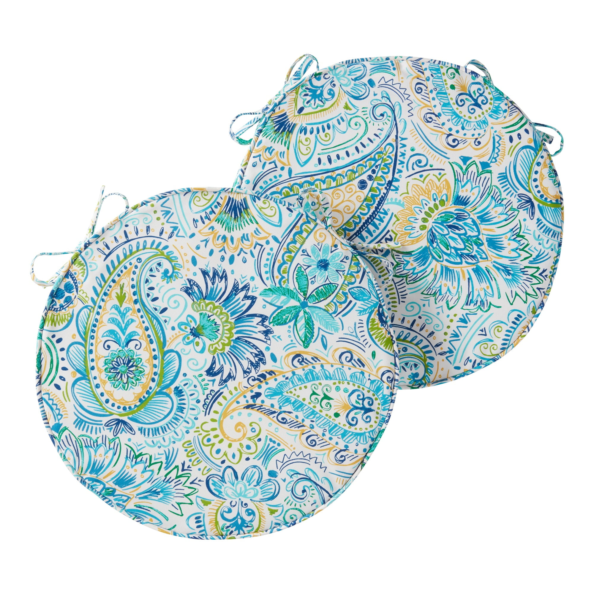 Greendale Home Fashions Outdoor 18'' x 18'' Round Seat Pad, Set of 2, Watermelon Stripe