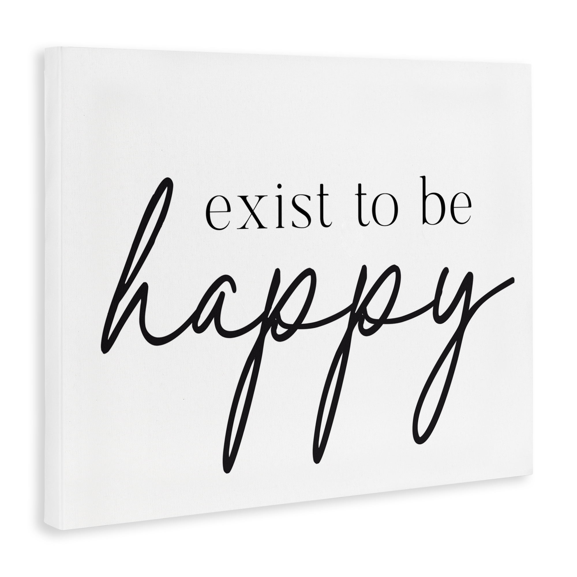 Exist To Be Happy Canvas Wall Art, design by Lettered and Lined