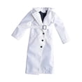 thumbnail image 2 of arctrm 1/12 Long Coat Fashion Notch Lapel Miniature Windproof Overcoat, Open Front Coat white, 2 of 10