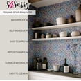 thumbnail image 5 of S4Sassy Ikat Floral Print Wallpaper - Asian Style Wall Covering, 25" x 60" Self-Adhesive Vinyl Wallpaper, Walls Wrap, Easy DIY Wall Covering For Bedroom, Living Room, Living Spaces - Grey, 5 of 8