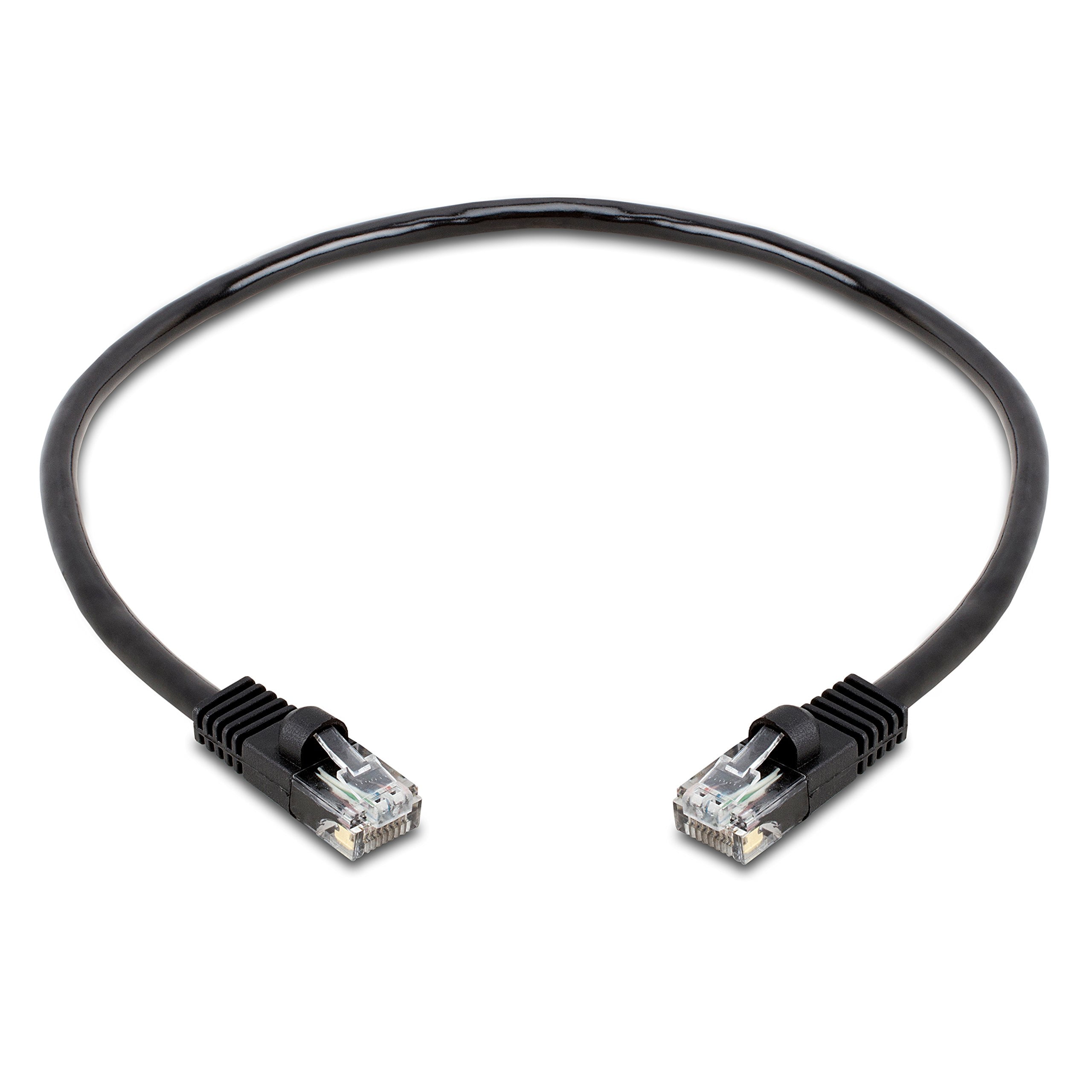 Cmple - 20 Pack Cat5e Ethernet Cable 1.5ft Internet Patch Cord with RJ45 Connectors 1 Gigabit Router Cables 350Mhz LAN Wire - Black