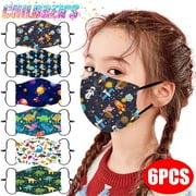 Bidobibo 6PCS Face Masks for Boys and Girls Washable Proof Protect Face Masks for School, Office and Outdoor