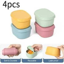 4-Pack Stackable Silicone Snack Containers - 7oz Leak-Proof Food Storage with Lids