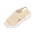 thumbnail image 2 of BADHUB Womens Open Toe Sandals Arch Support Sandals with Comfortable Slip On Sport Athletic Orthopedic Walking Sandals Beige 37, 2 of 5