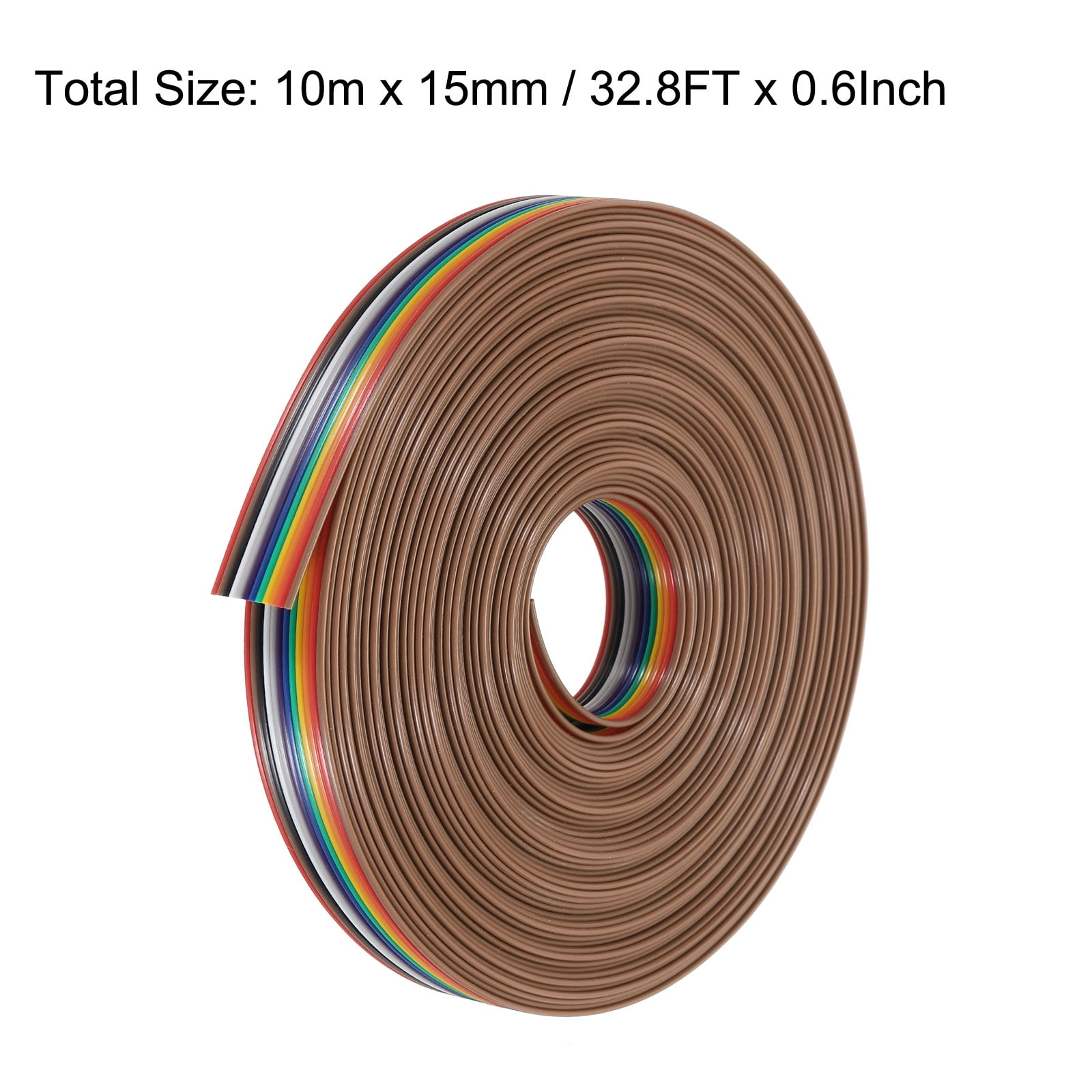 1 Pcs 12 Pin Flat Rainbow Ribbon Cable 32.8FT 1.27mm Pitch Breadboard Jumper Wires