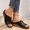 Black, variant on Slippers for Women Indoor Women's Fashionable and Casual Summer New Thick Bottom Fish Mouth Stone Pattern Wedge Heel Beach Sandals Anti-Sweat Indoor Slides up to 45% off