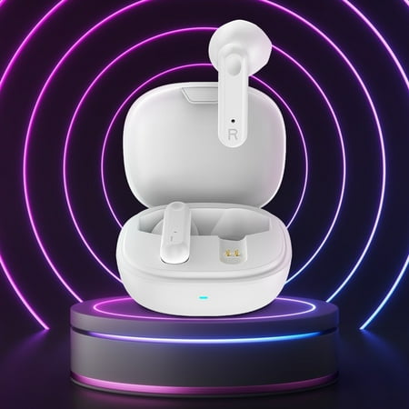 Ear Buds Half In Ear True Bluetooth 5.3 Wireless Headphones With Long Battery Life Immersive Premium Sound Effect Smart Noise Reduction Earphones IPX5 Wireless Earbuds