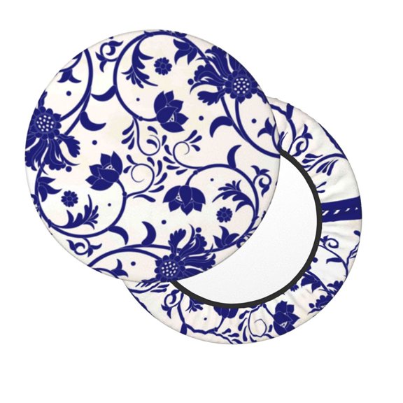 Xecao's Blue And White Porcelain Pattern Print Stool Covers offer stylish, washable protection for PU round bar stools, perfect for home or commercial use.