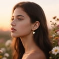 thumbnail image 3 of Solid 925 Sterling Silver Hawaiian Flower Drop Earrings Plumeria for Women Teens CZ Flower Dangle Earrings Hooks for Spring, 3 of 12