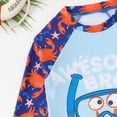 thumbnail image 6 of TOWED22 Baby Boys Swim Set Long Sleeve Rash Guard Set for Toddler Boys Two Piece Bathing Suits Swimwear Light Blue,3-4 Y, 6 of 8