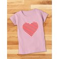 thumbnail image 4 of Tstars Girls Valentine's Day Shirts for Kids Love Red Striped Heart Love Gift Idea for Girl Toddler Kids Girls Fitted T Shirt, 4 of 6