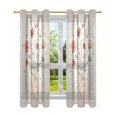 thumbnail image 7 of Yayeee Window Curtains Light Filtering 63"x52" Grommet Panel Pair Home Living Room Decor, Red Flower, 7 of 7