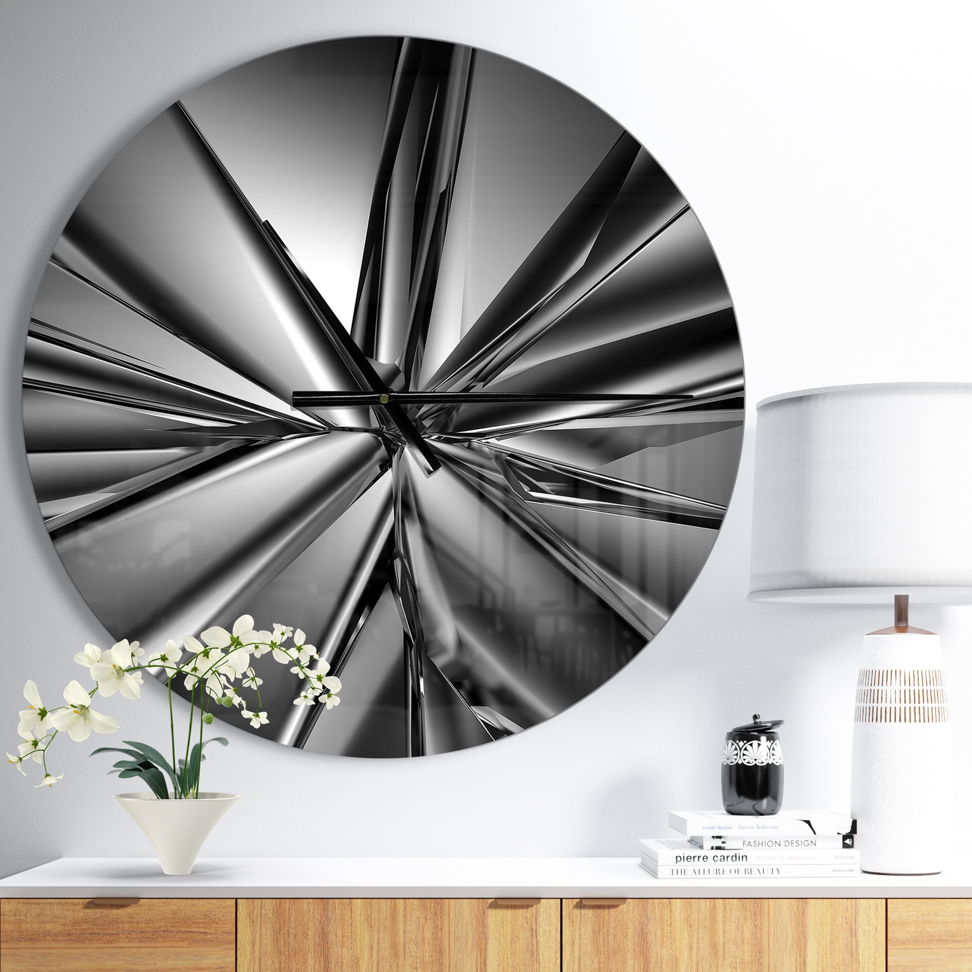 Designart 'Futuristic Crystal ' Modern Wall Clock
