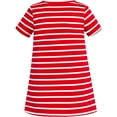thumbnail image 2 of Robe Fille Brodée de Fleurs Rayures Rouges Manches Courtes 6 Ans, 2 of 6