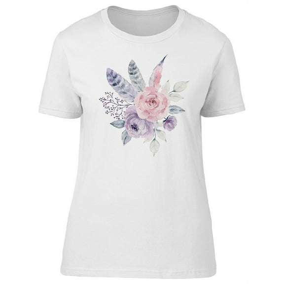 Elegant Gentle Flower Colors T-Shirt Women -Image by Shutterstock, Female Medium